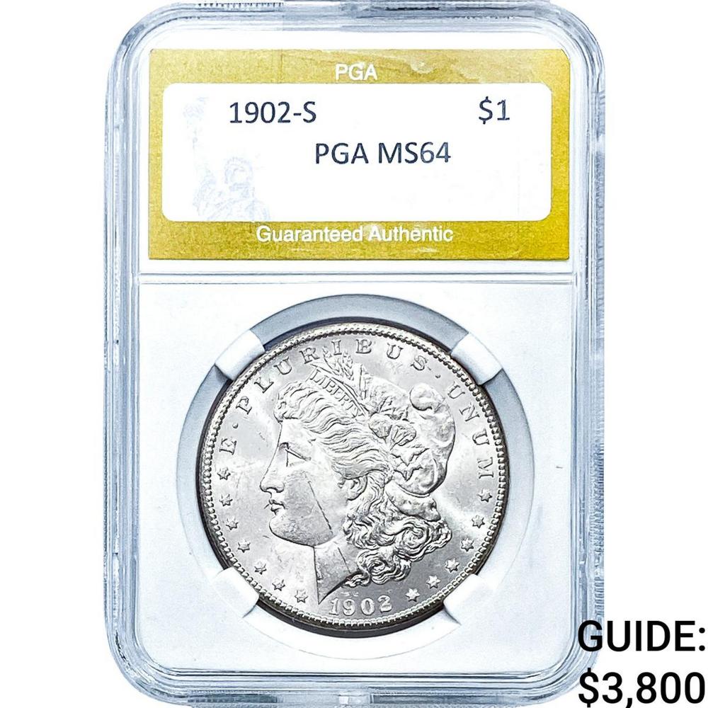 1902-S Morgan Silver Dollar PGA MS64