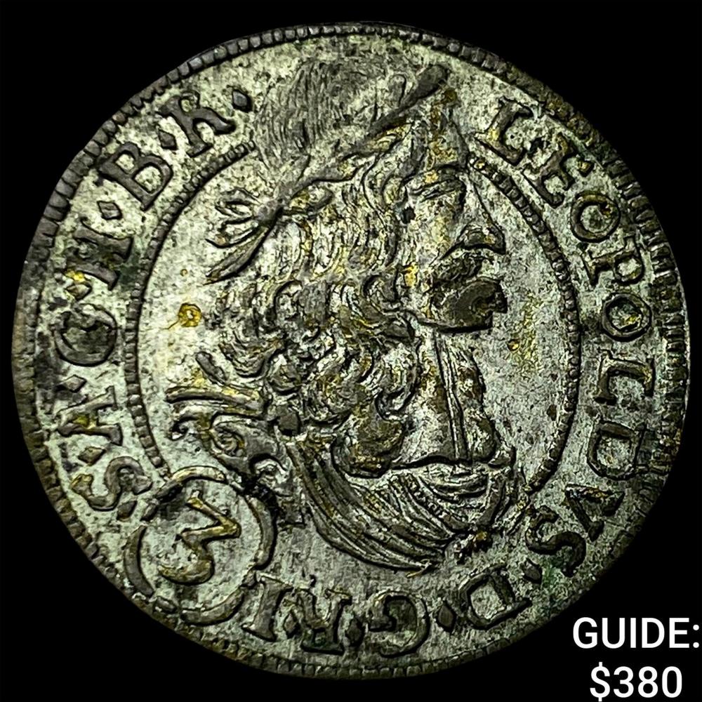 1693 Austria Leopold the Hogmouth SIlver Grochen