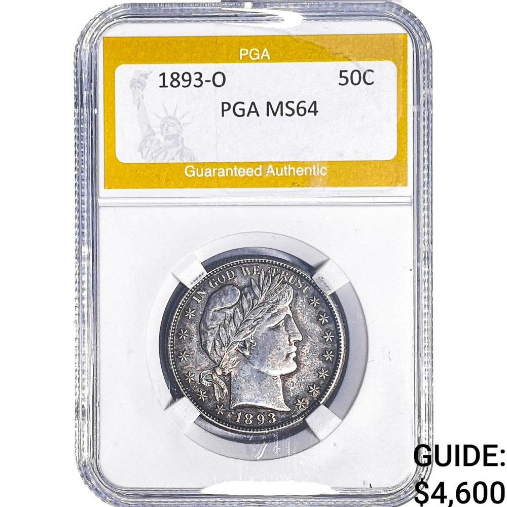 1893-O Barber Half Dollar PGA MS64