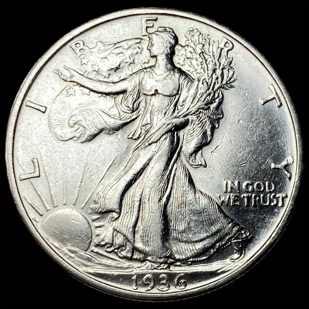 1936-S Silver Walking Liberty Half Dollar CHOICE AU