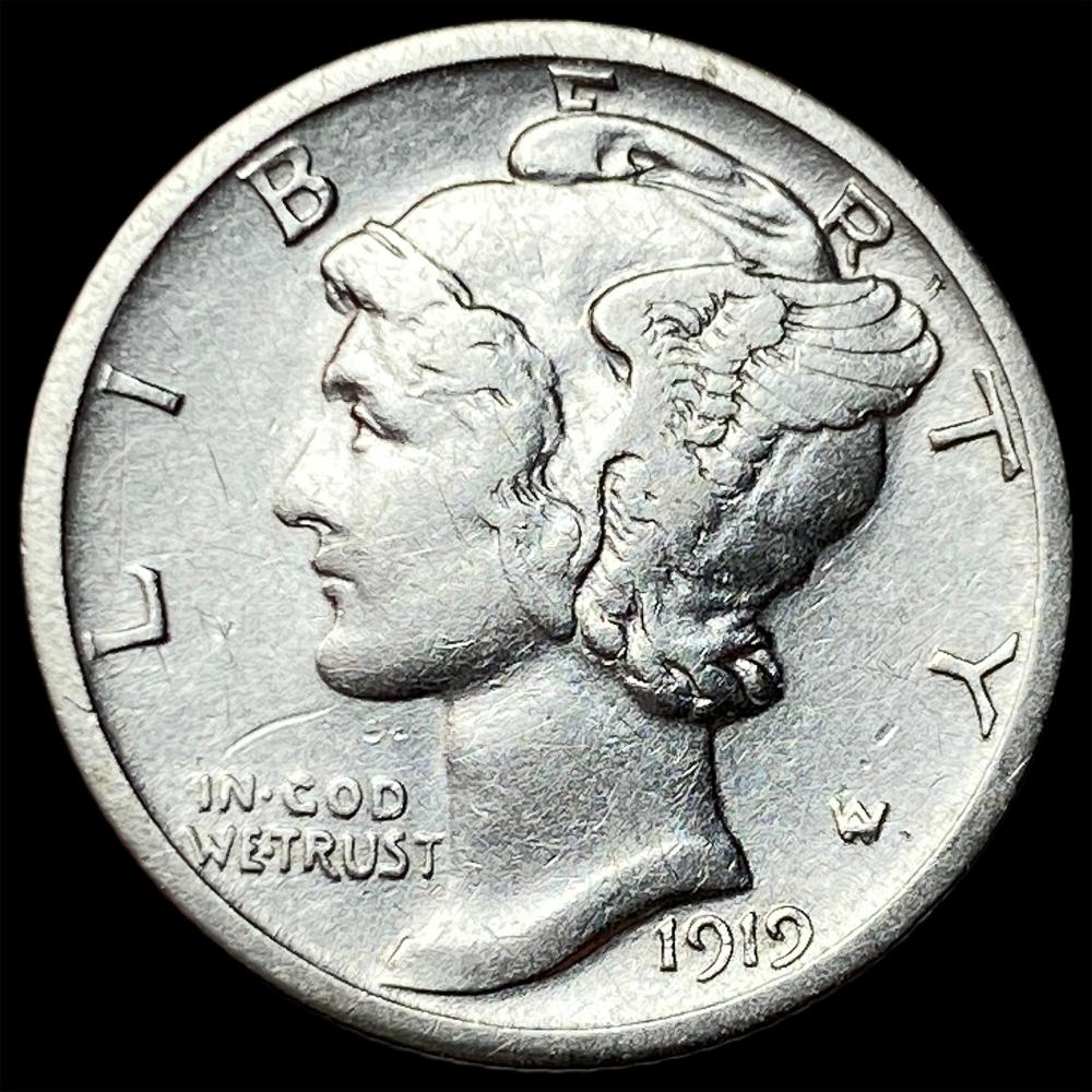 1919-S Silver Mercury Dime CHOICE AU