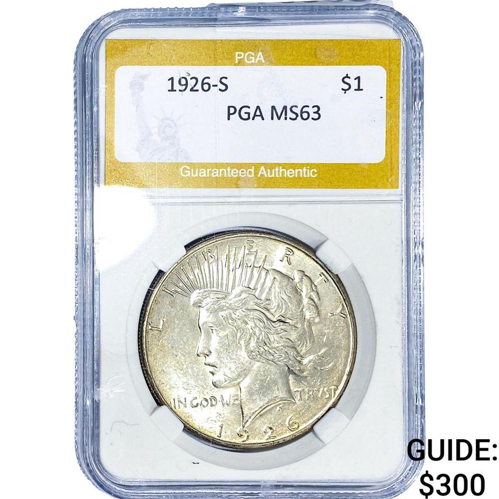1926-S Silver Peace Dollar PGA MS63