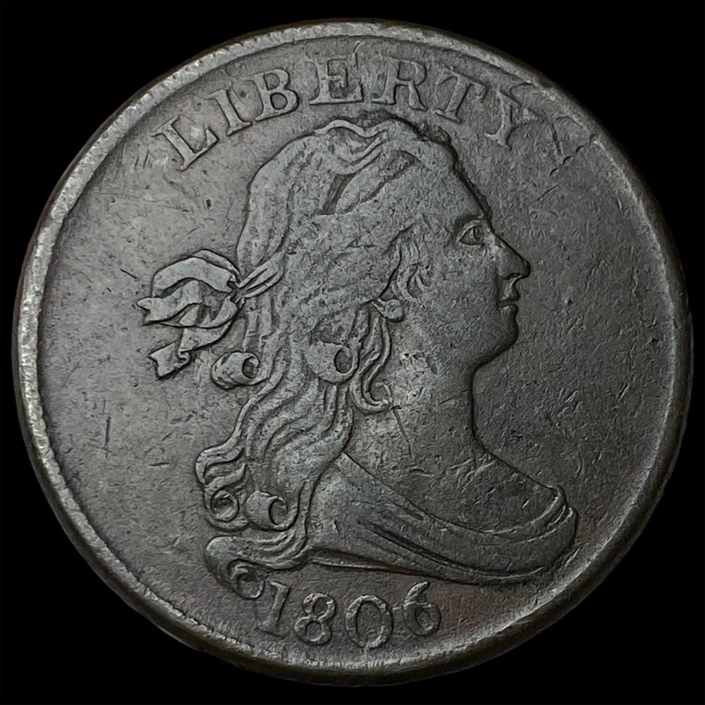 1806 Draped Bust Half Cent NEARLY UNCIRCULATED