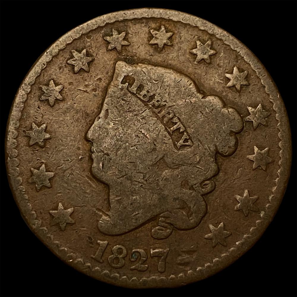 1827 Coronet Head Large Cent NICELY CIRCULATED