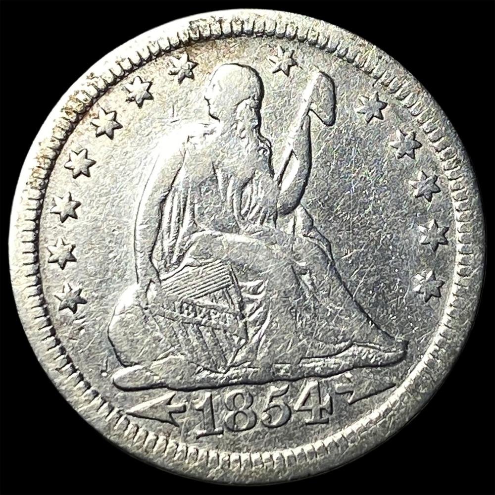 1854 Arrows Seated Liberty Quarter LIGHTLY CIRCULATED