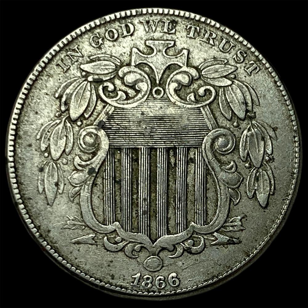 1866 Shield Nickel CLOSELY UNCIRCULATED