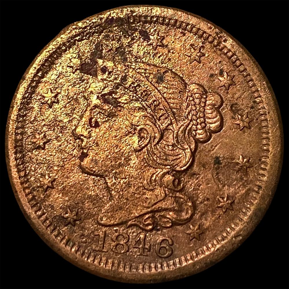 1846 Braided Hair Large Cent LIGHTLY CIRCULATED