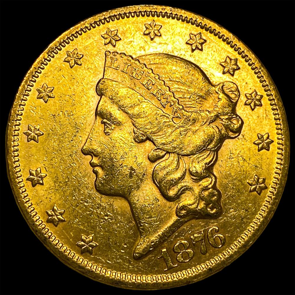 1876 Liberty Head Gold $20 Double Eagle CLOSELY UNCIRCULATED