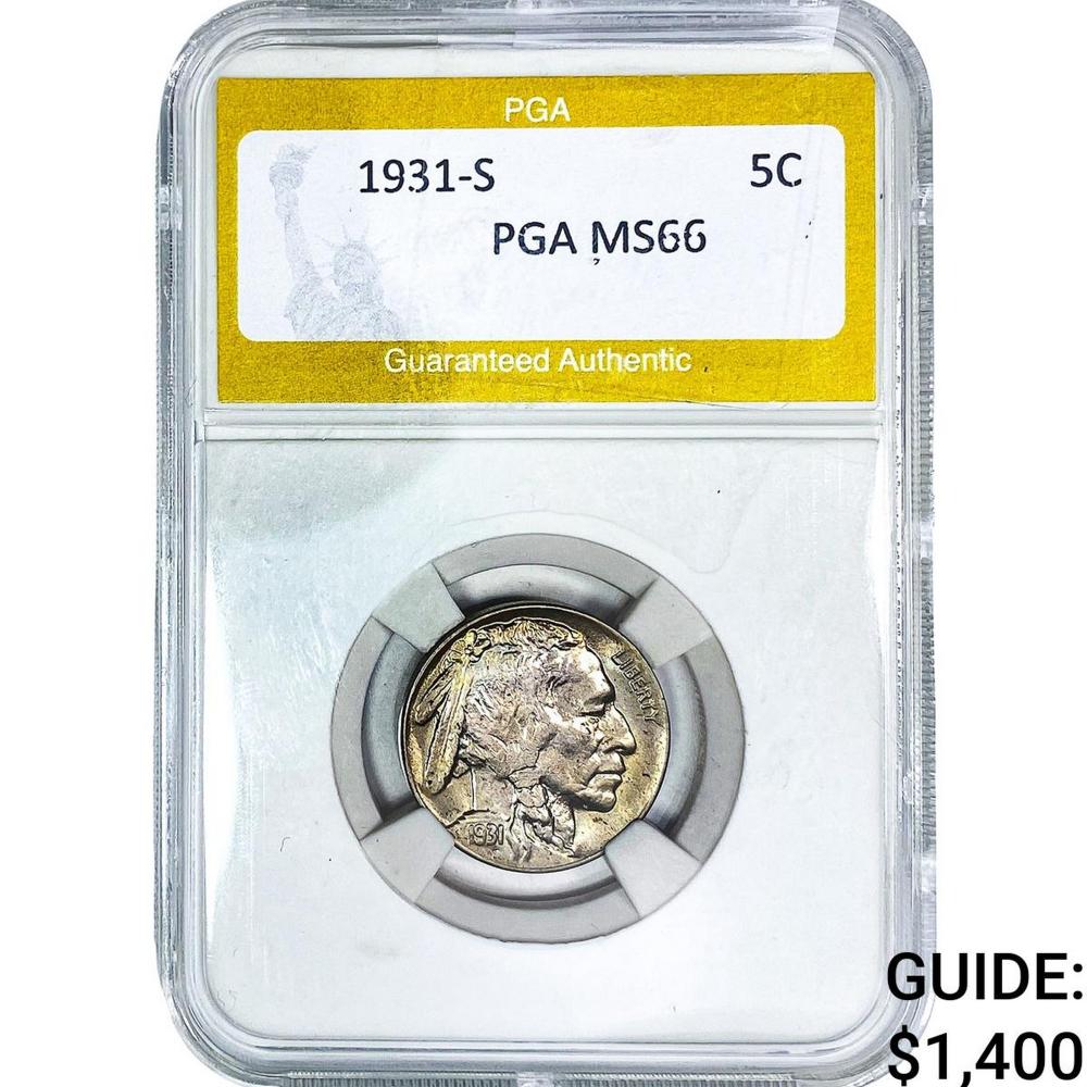 1931-S Buffalo Nickel PGA MS66
