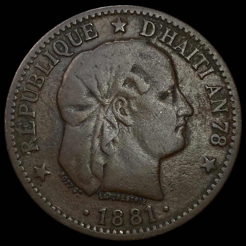 1881 Haiti Bronze 2 Centimes image