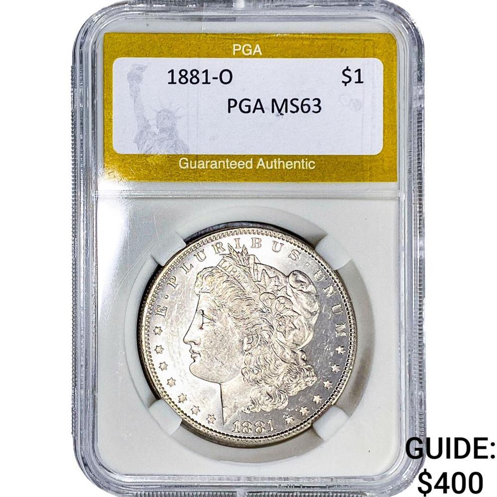 1881-O Morgan Silver Dollar PGA MS63