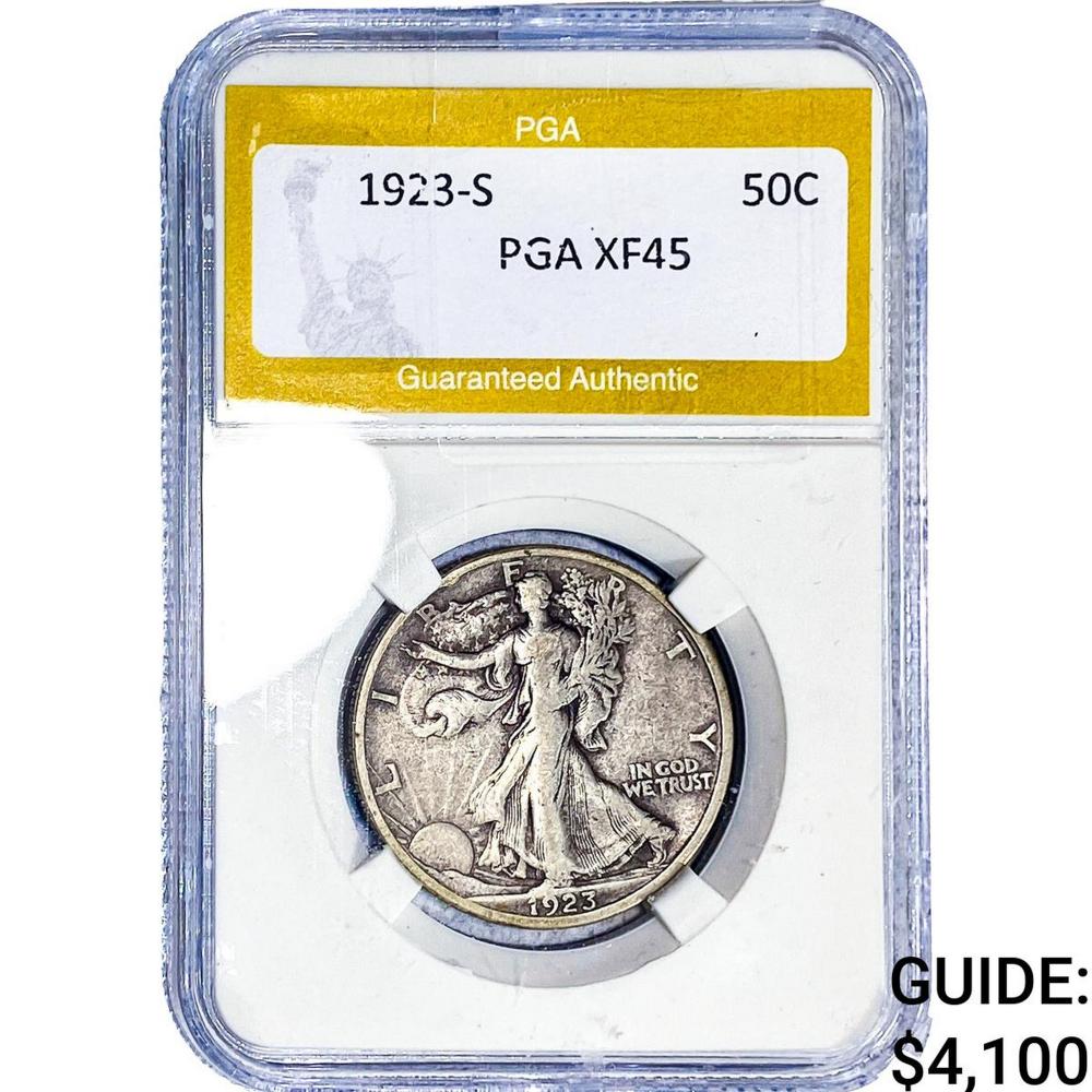 1923-S Walking Liberty Half Dollar PGA XF45
