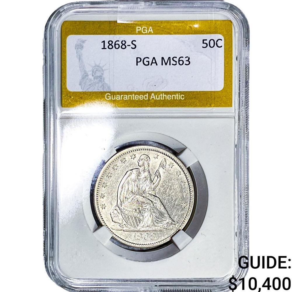 1868-S Seated Liberty Half Dollar PGA MS63