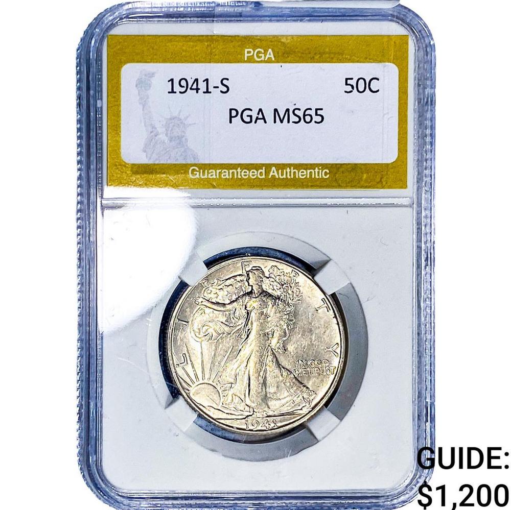 1941-S Walking Liberty Half Dollar PGA MS65