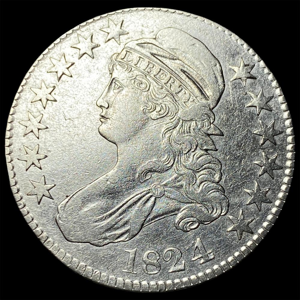 1824 Capped Bust Half Dollar NEARLY UNCIRCULATED