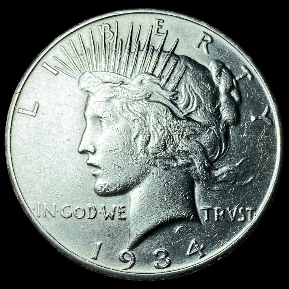 1934-S Peace Silver Dollar NEARLY UNCIRCULATED