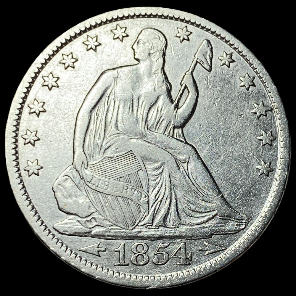 1854-O Arrows Silver Half Dollar CLOSELY UNCIRCULATED