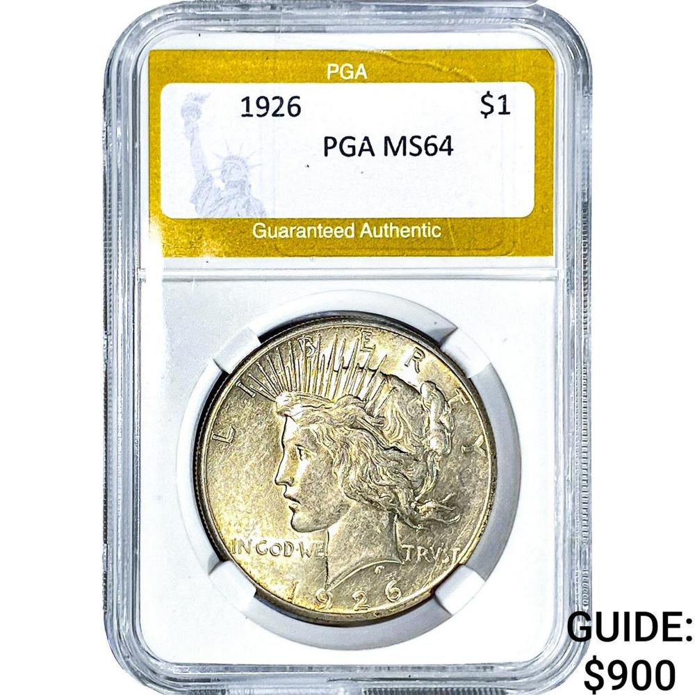 1926 Silver Peace Dollar PGA MS64