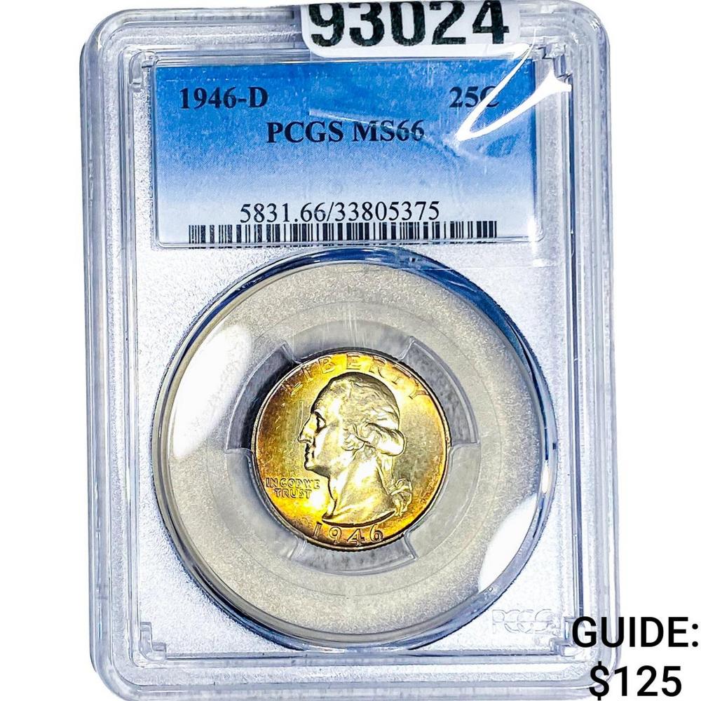 1946-D Washington Silver Quarter PCGS MS66