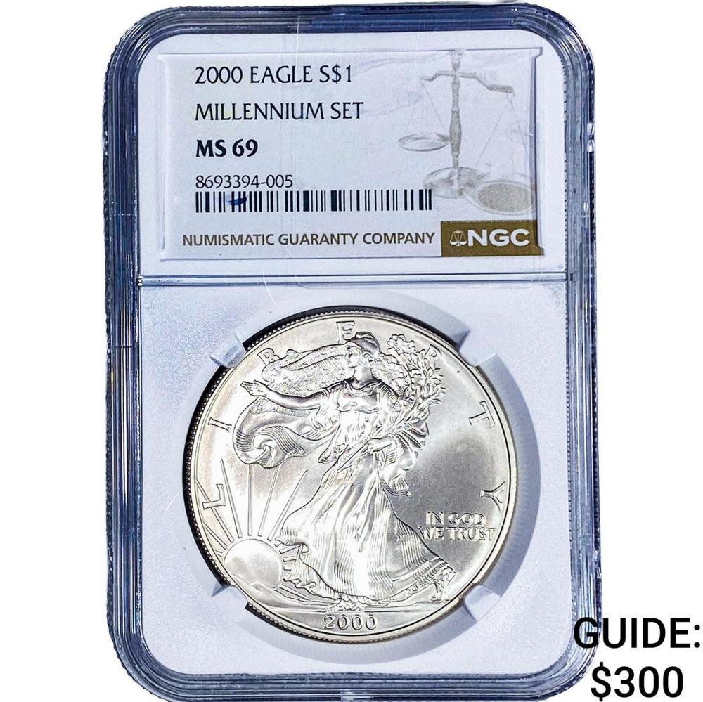 2000 Silver Eagle NGC MS69 Millennium Set