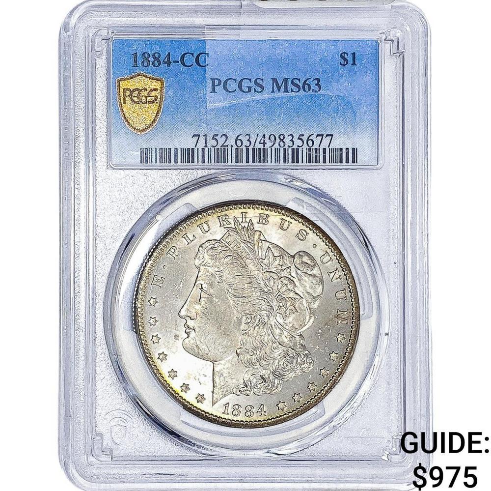 1884-CC Morgan Silver Dollar PCGS MS63