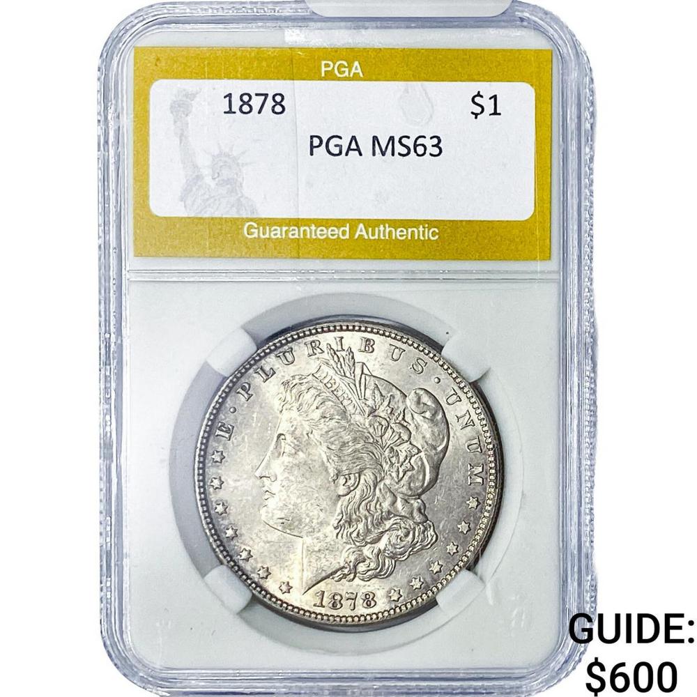 1878 Morgan Silver Dollar PGA MS63