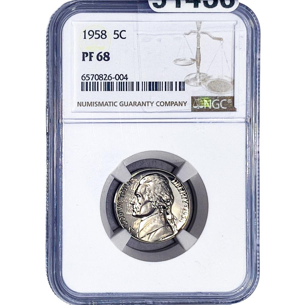 1958 Jefferson Nickel NGC PF68