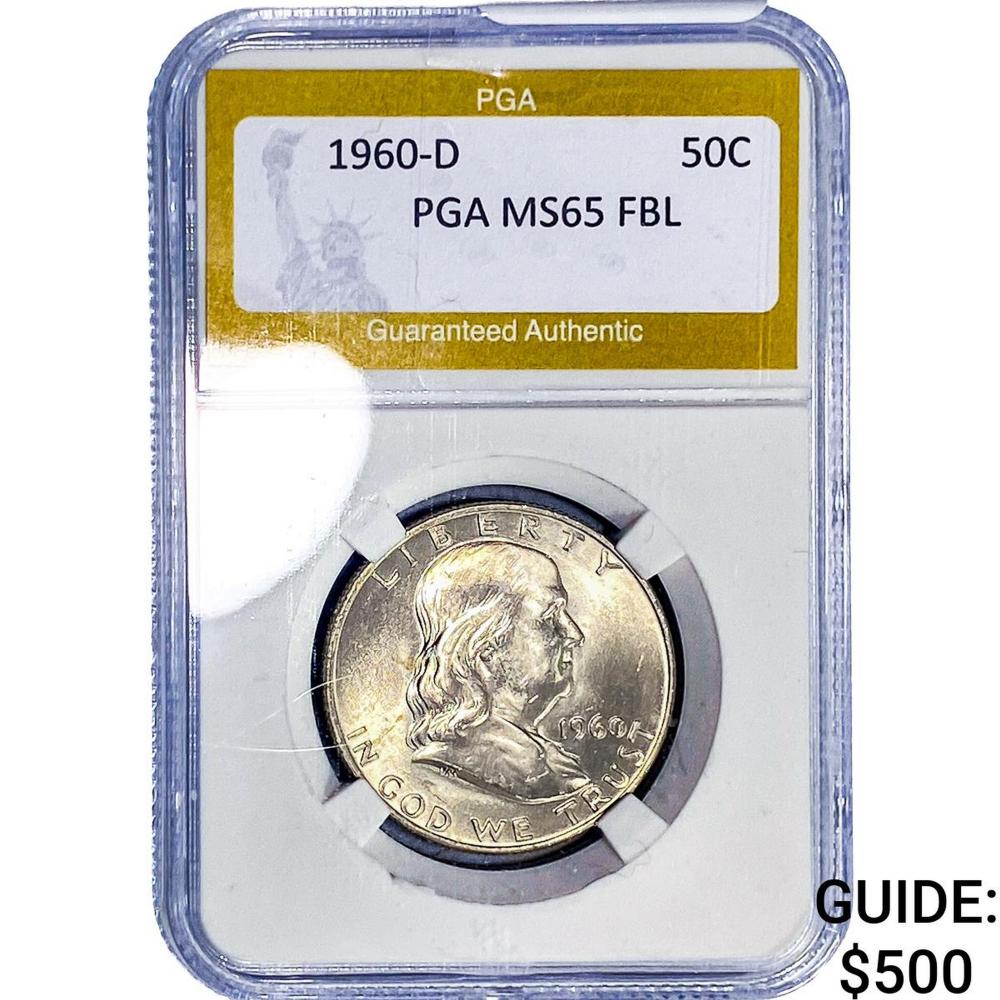 1960-D Franklin Half Dollar PGA MS65 FBL