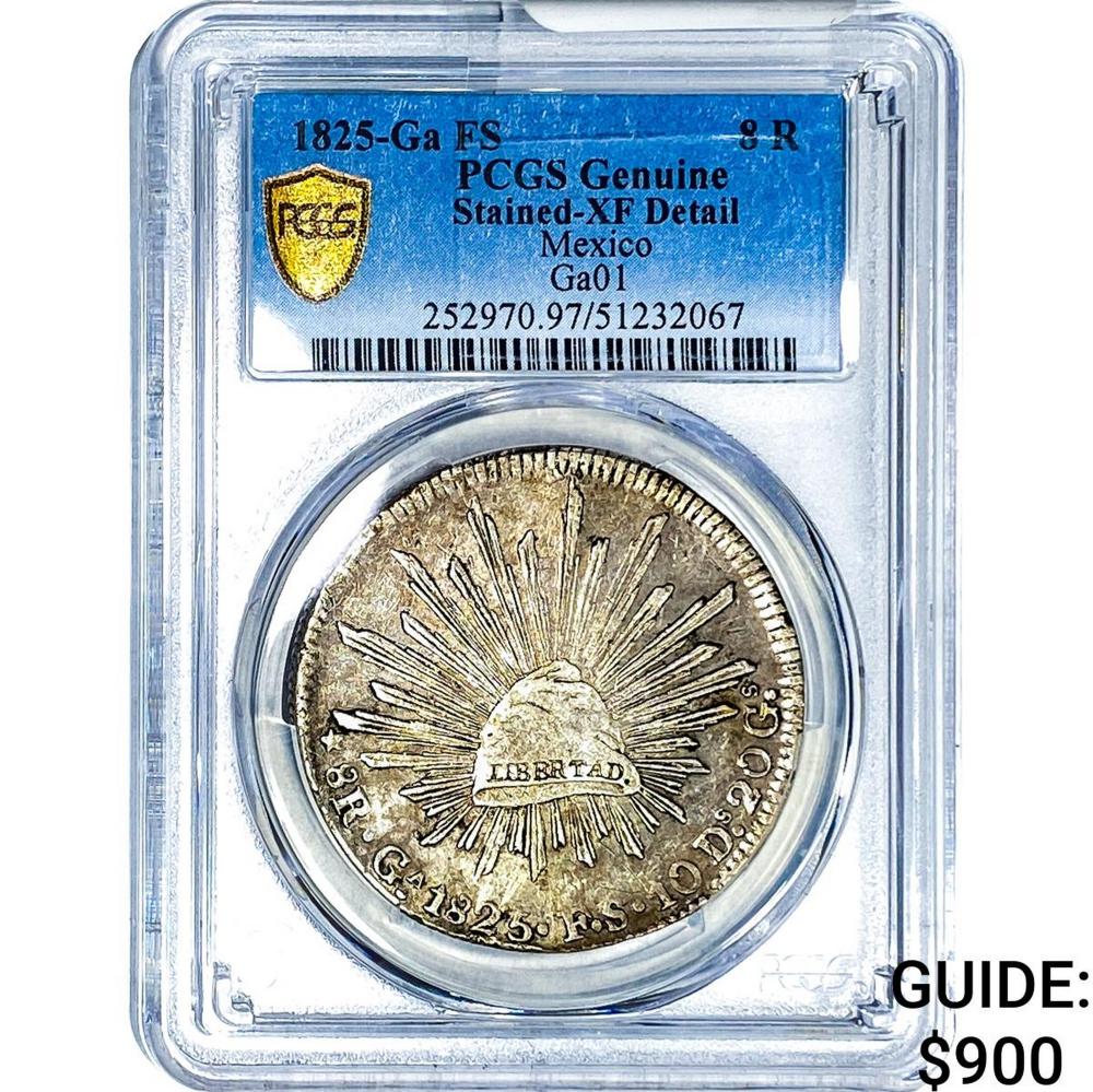 1825-Ga FS Mexico Silver 8 Reales PCGS XF Details