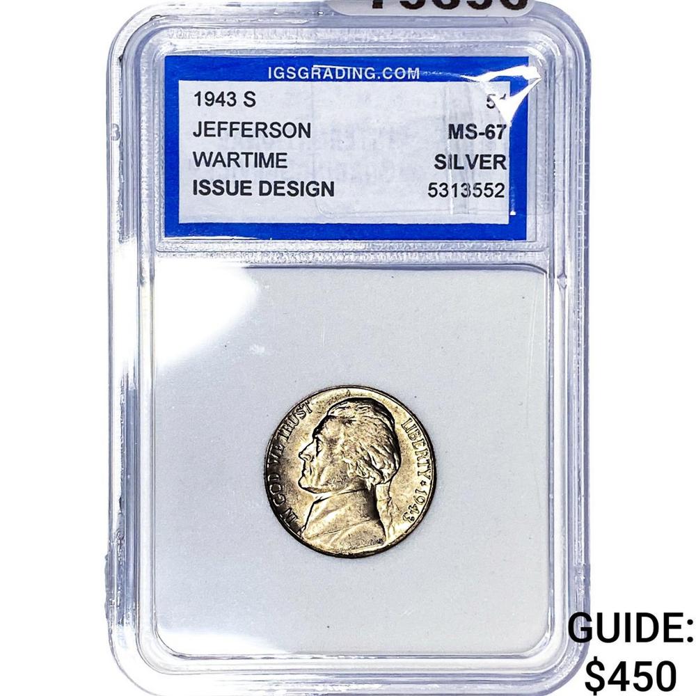 1943-S Jefferson Nickel IGS MS67