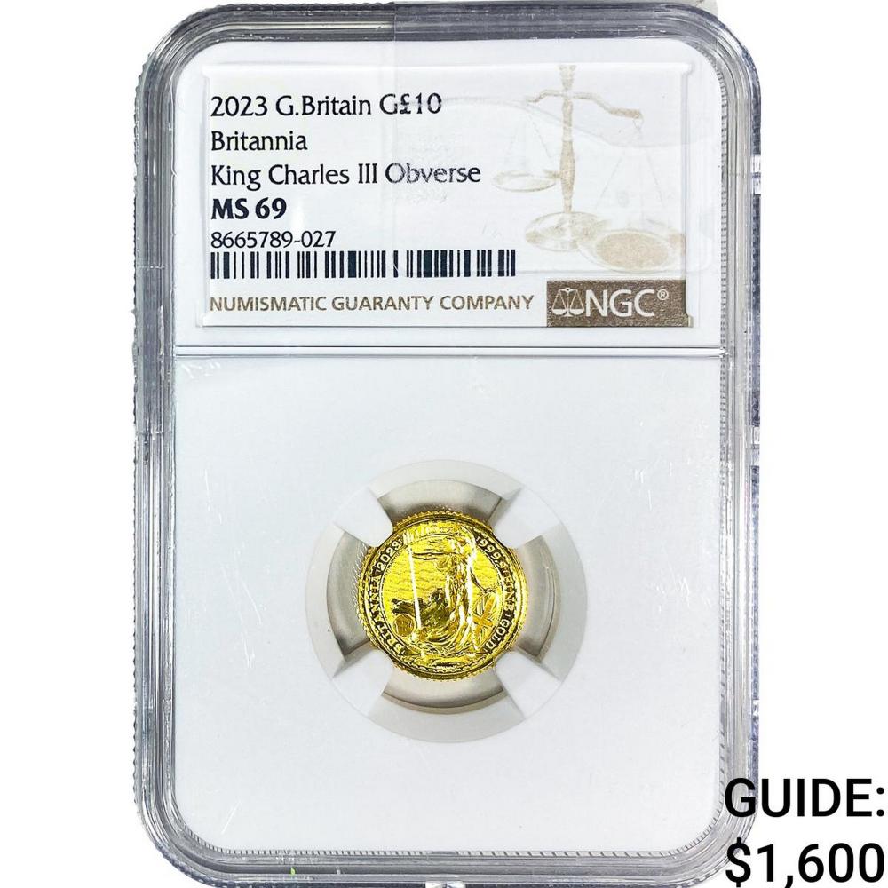 2023 Great Britain 1/10oz Gold Â£10 Britannia MS69