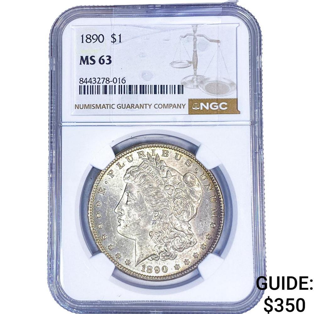 1890 Morgan Silver Dollar NGC MS63
