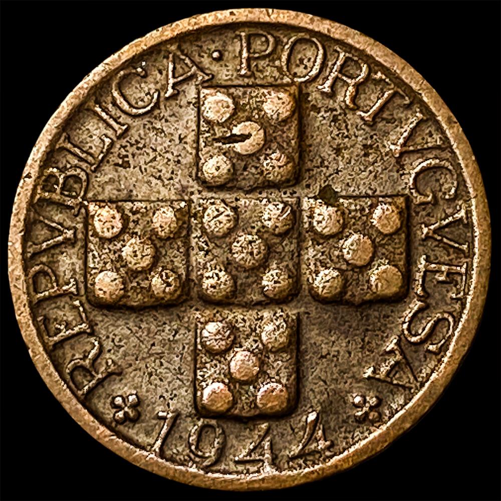 1944 Portugal Bronze 10 Centavos
