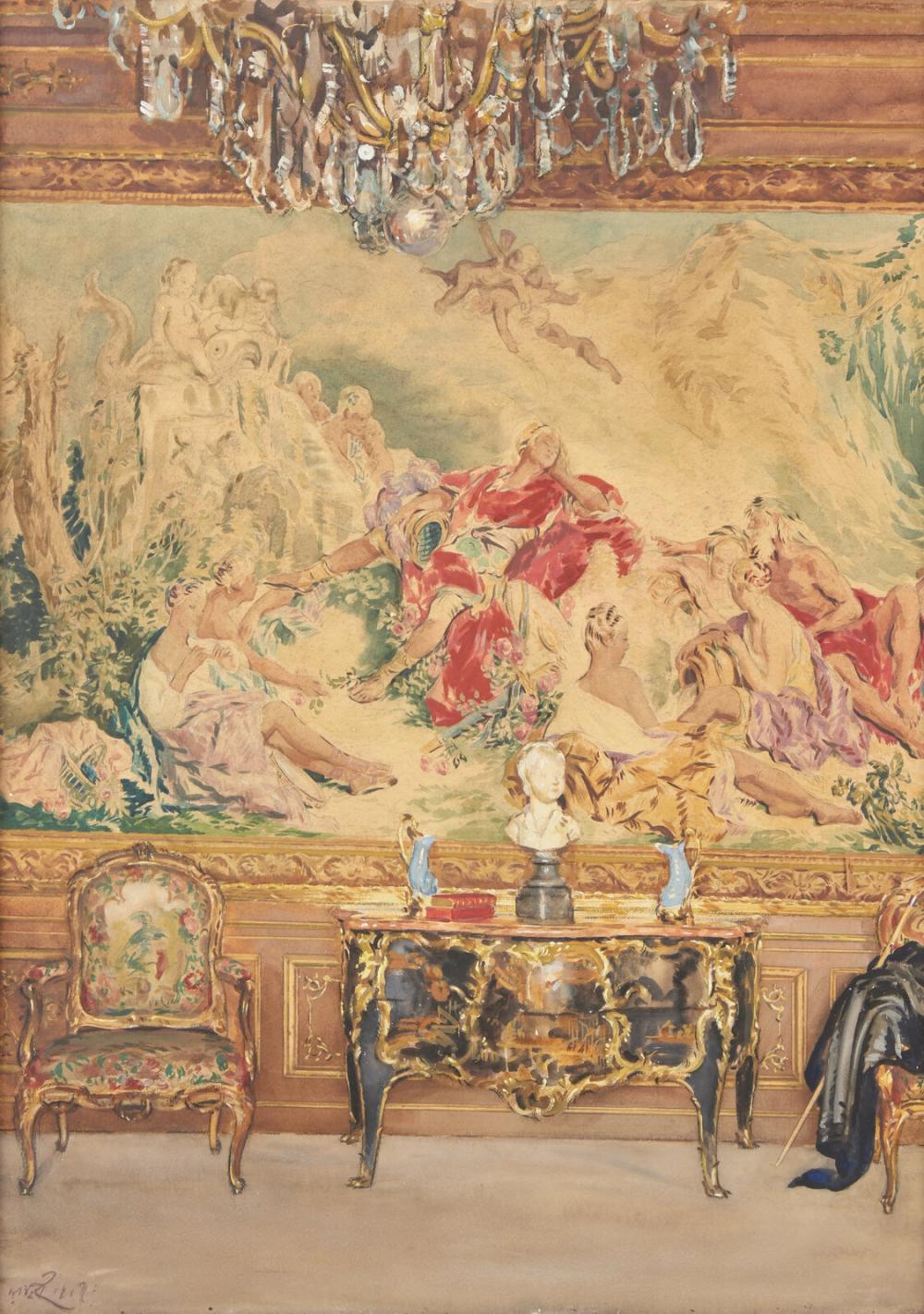 William Bruce Ellis Ranken (Scottish, 1881–1941) Interior Scene, Tapestry Room, 1917