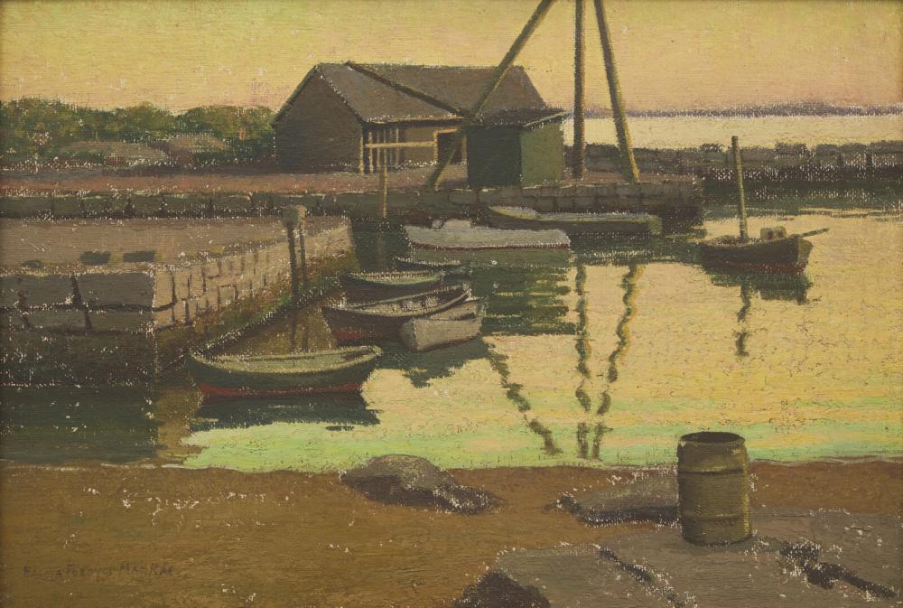 Emma Fordyce MacRae (American, 1887–1974) Slacktime at Ebb Tide (Pigeon Cove), 1961