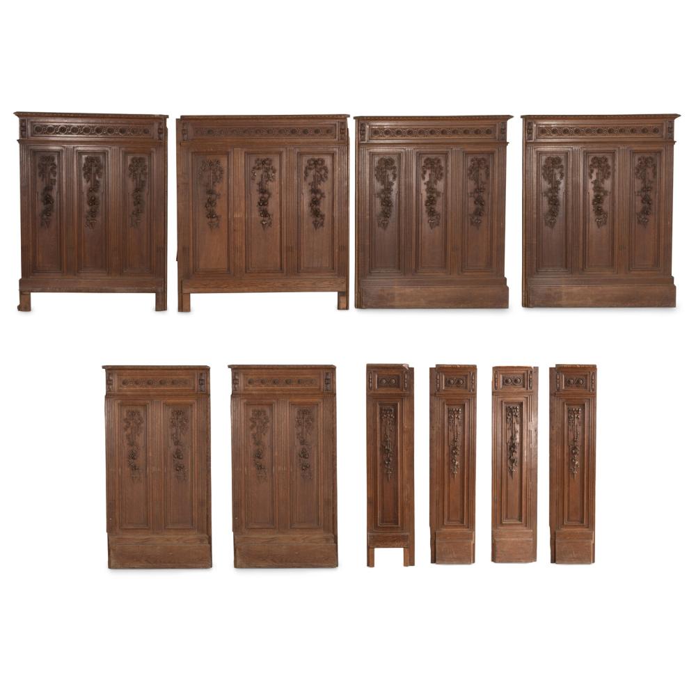 A Set of French Carved Oak Room Paneling