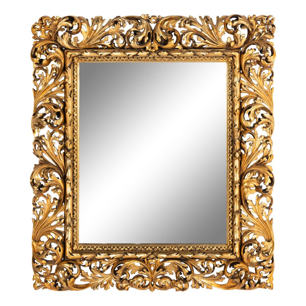 An Italian Carved Giltwood Mirror