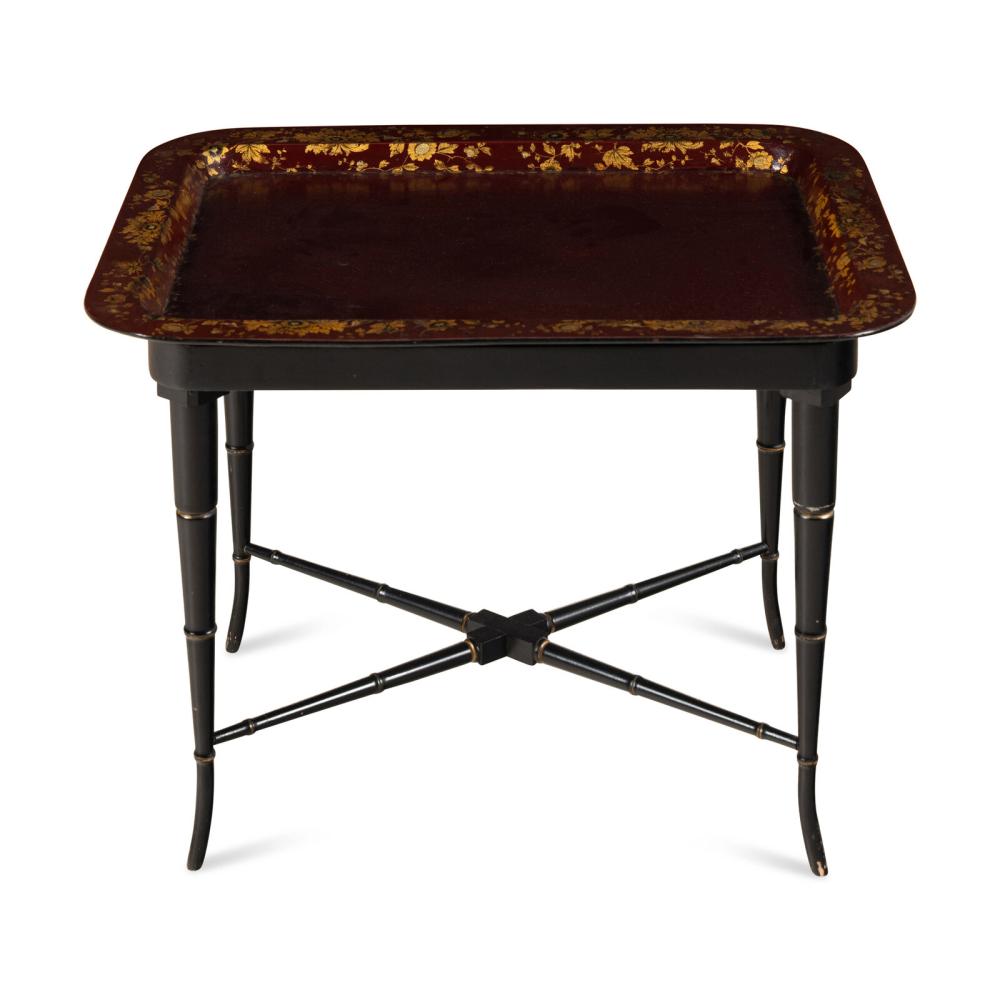 An English Papier Mache Tray Table