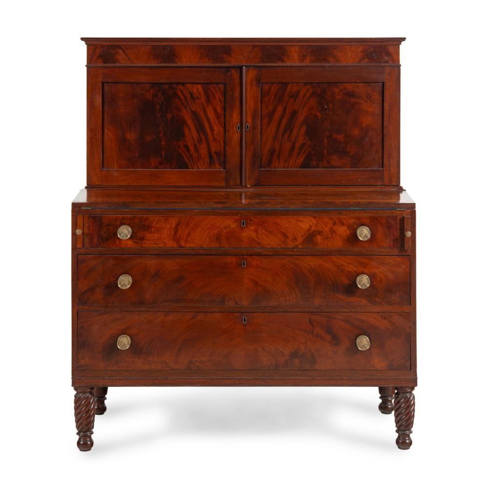 A Federal Mahogany Bureau Cabinet