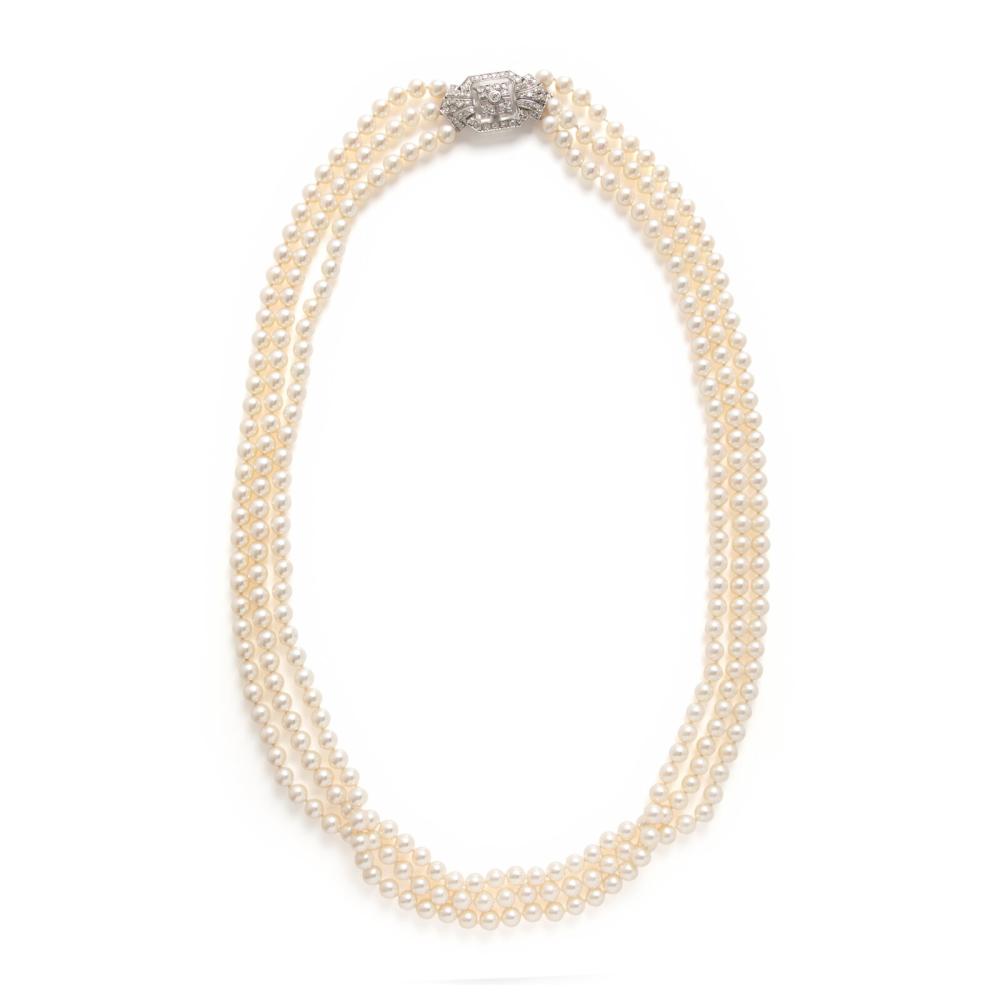 Cultured Pearl, Diamond, an... image