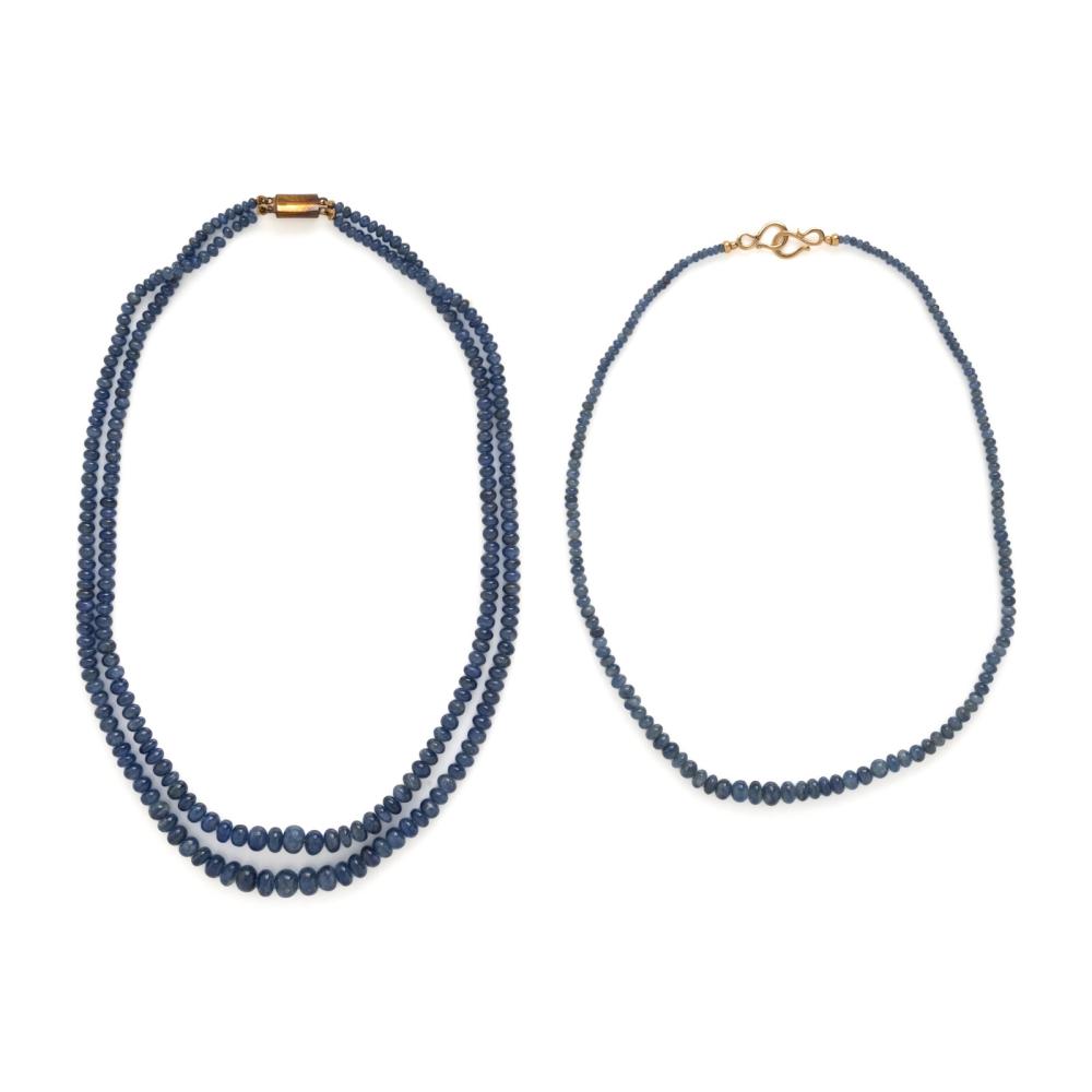 Two Sapphire Beaded Necklaces
