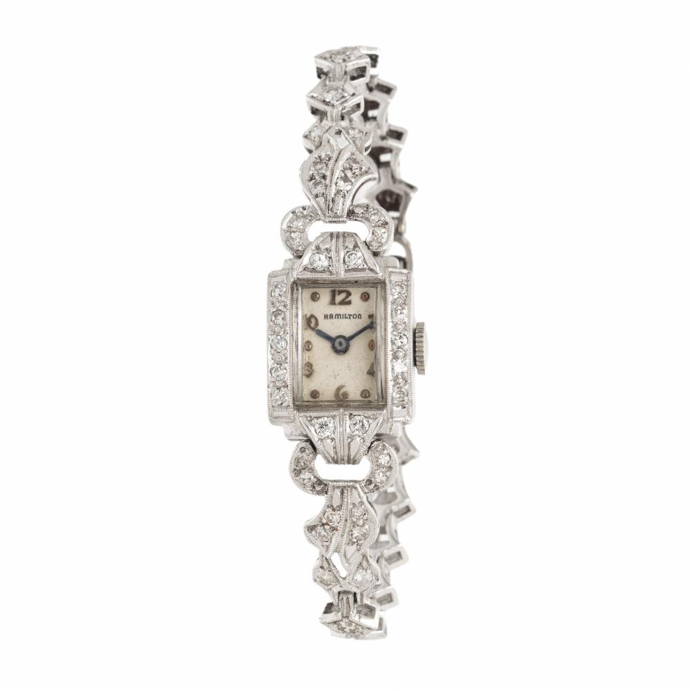 Hamilton, White Gold and Diamond Watch