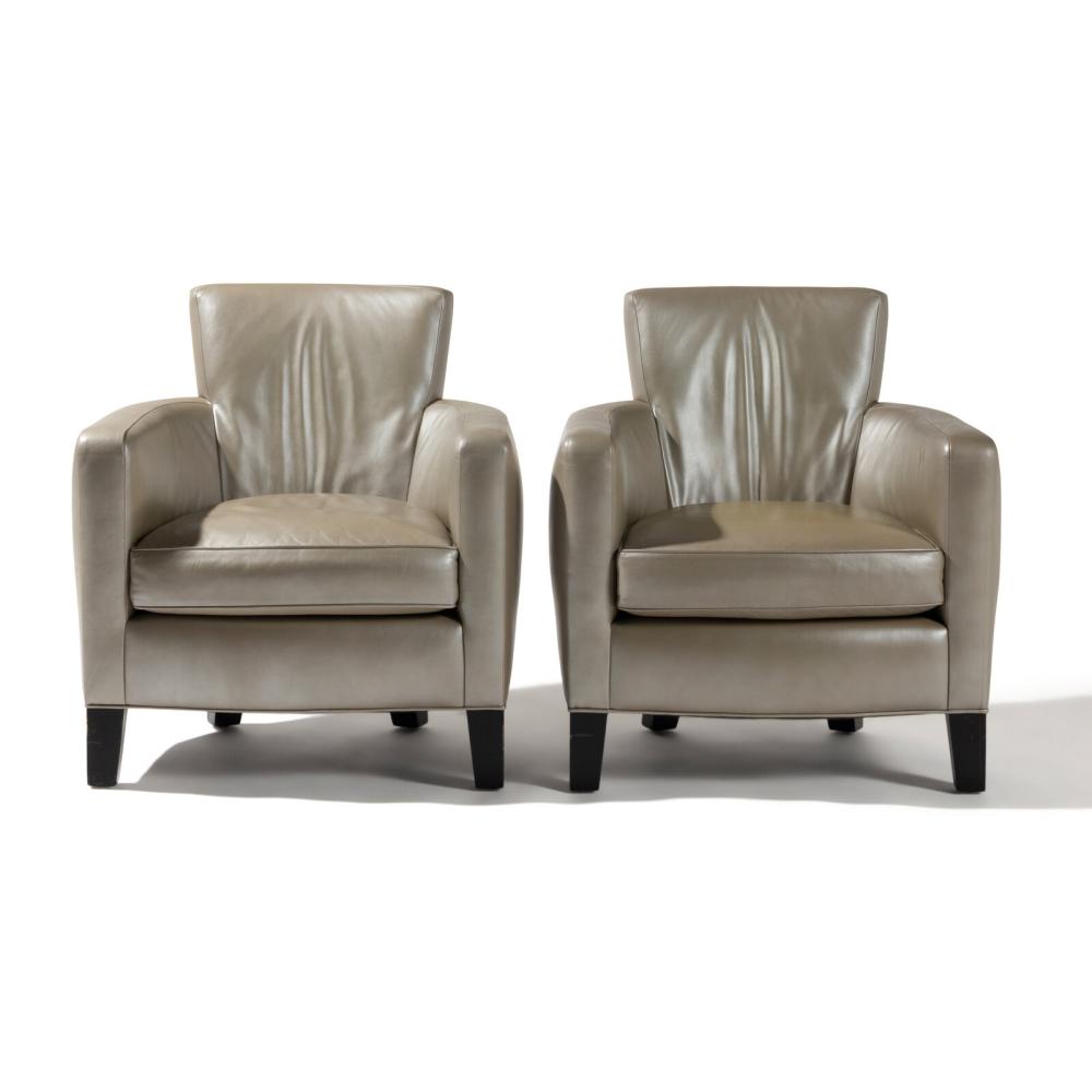 Christian Liaigre (French, 1943-2020) Pair of Upholstered Library Chairs