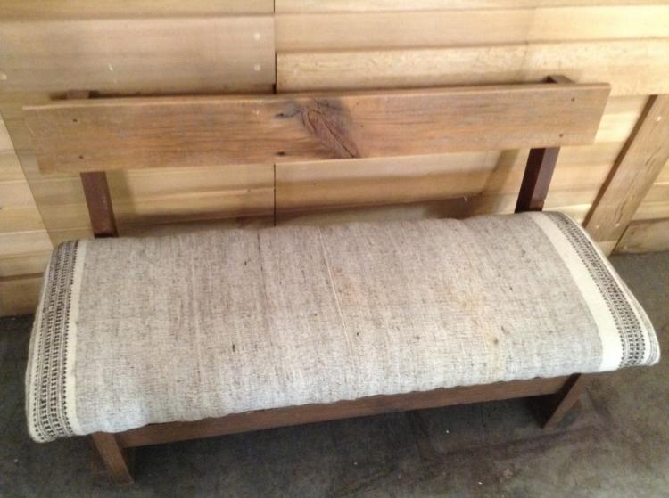 Padded wood bench image
