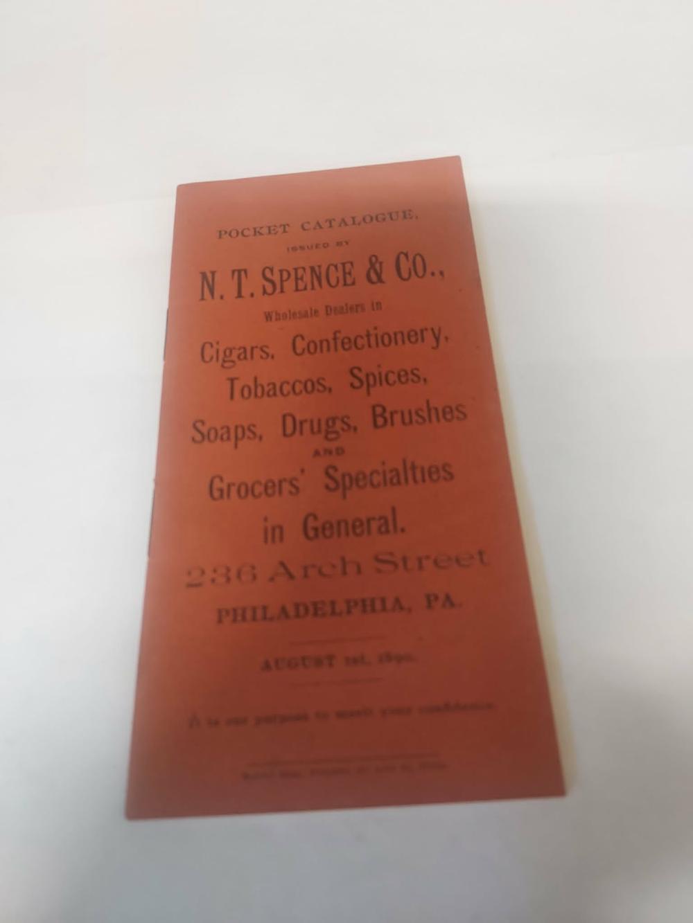 1890 NT Spence Co. pocket catalog cigars, spices etc