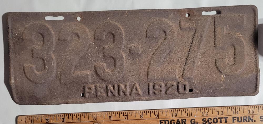 Penna 1920 License Plate