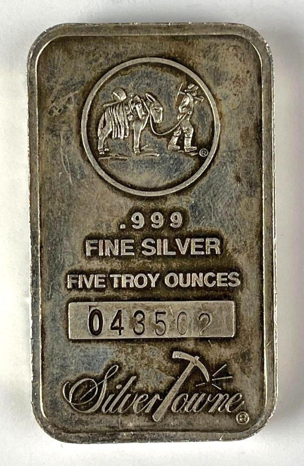 SilverTowne 5 oz .999 Fine Silver Ingot/ Bar