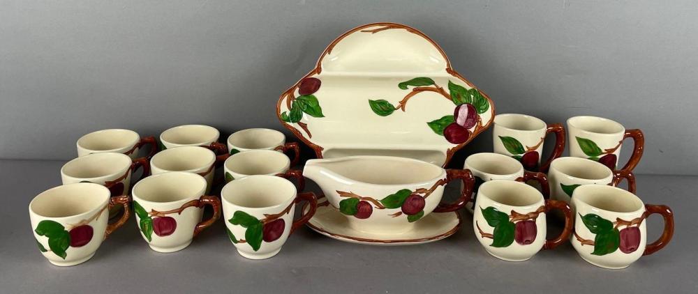Group of Franciscan Apple Pattern Teacups and More