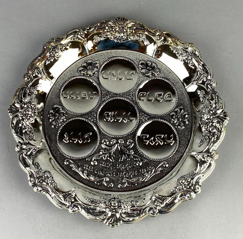 Vintage Karshi Traditional Silver Plated Passover Seder Plate