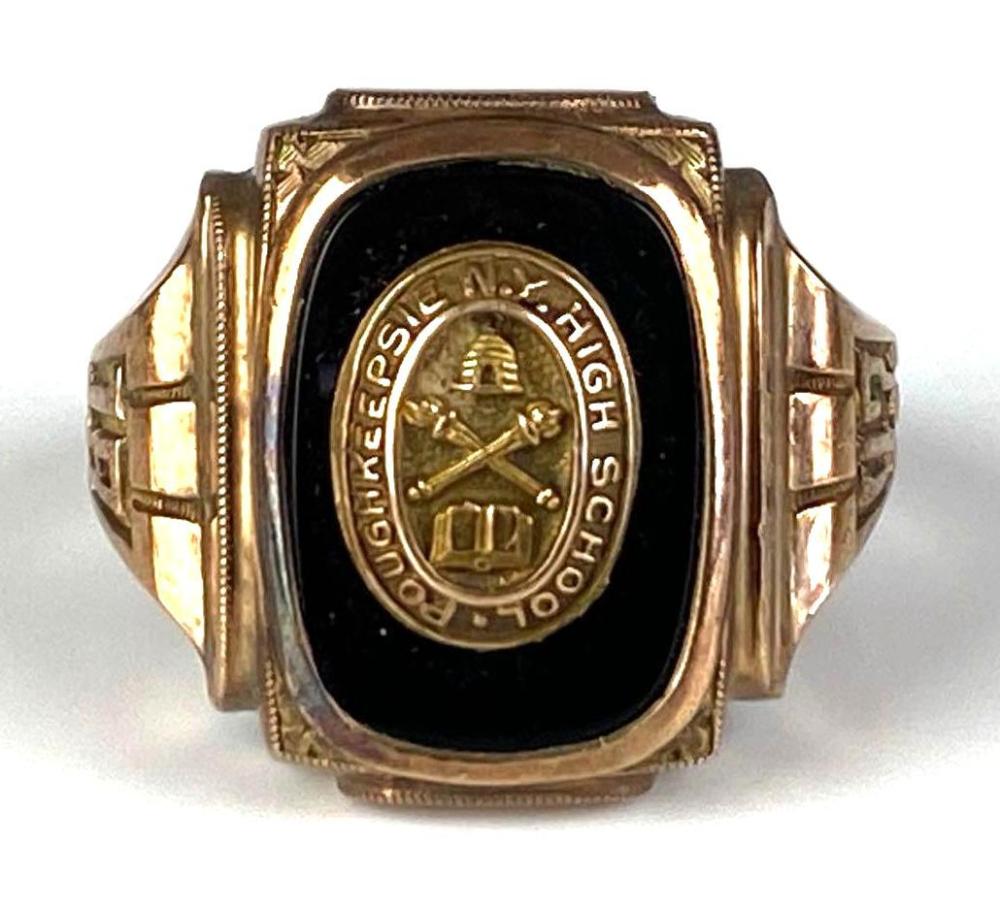 1947 10K Yellow Gold Poughkeepsie NY High School Class Ring
